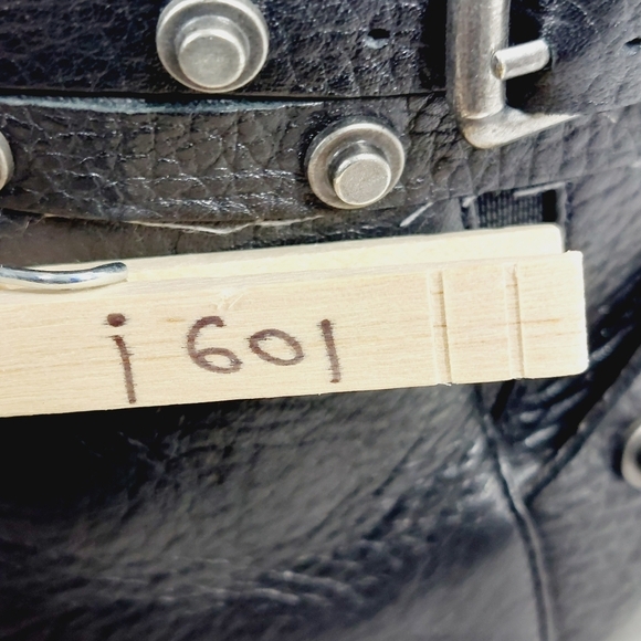 Halogen Black Leather Buckle Studded Strap Slip On Ankle Boots I601 - Picture 11 of 11